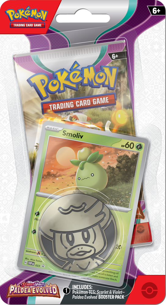 Pokémon TCG: Scarlet & Violet - Paldea Evolved Checklane Blister Pack with Coin and Promo