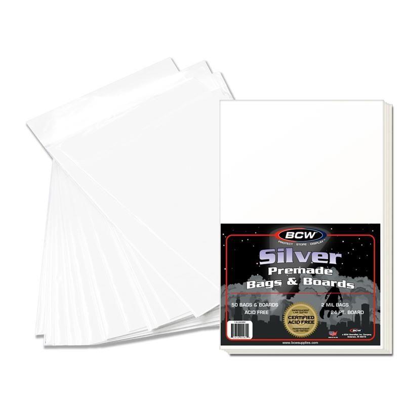 BCW Premade Silver Comic Bag and Board