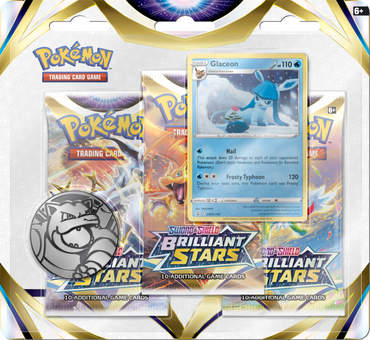 Pokémon TCG: Brilliant Stars 3 Pack Blister Pack with Promo and Coin